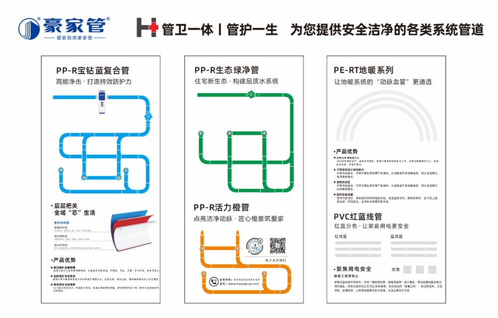 豪家管經(jīng)銷商室內(nèi)展板管路圖設(shè)計（2.4米X1.5米）